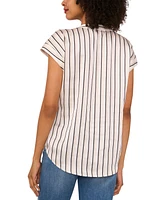Vince Camuto Women's Striped Split-Neck Blouse