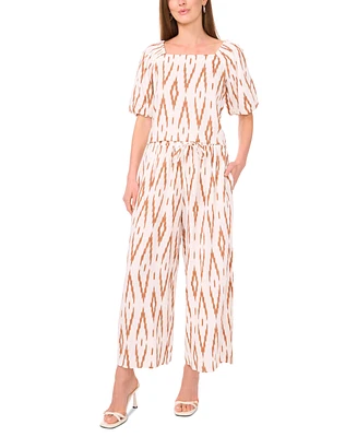 Vince Camuto Women's Printed Pull-On Wide-Leg Pants