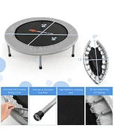 36 Inch Mini Folding Trampoline Portable Recreational Fitness Rebounder-Silver