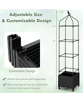 Hips Raised Garden Bed Poly Wood Elevated Planter Box-Black