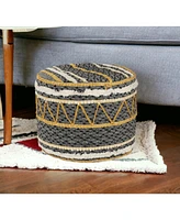 Cotton Ottoman Footrest for Living Room Seating and Cozy Home Decor
