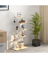 6-Tier 9 Potted Metal Plant Stand Holder Display Shelf with Hook