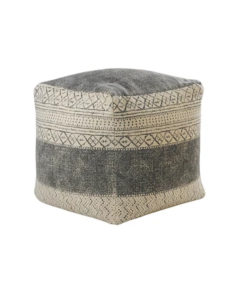 Cotton Pouf Ottoman for Extra Seating and Comfortable Footrest