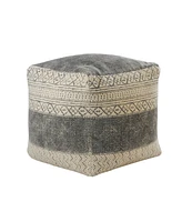 Cotton Pouf Ottoman for Extra Seating and Comfortable Footrest