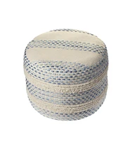 Soft Cotton Blend Ottoman for Footrest Storage and Home Decor
