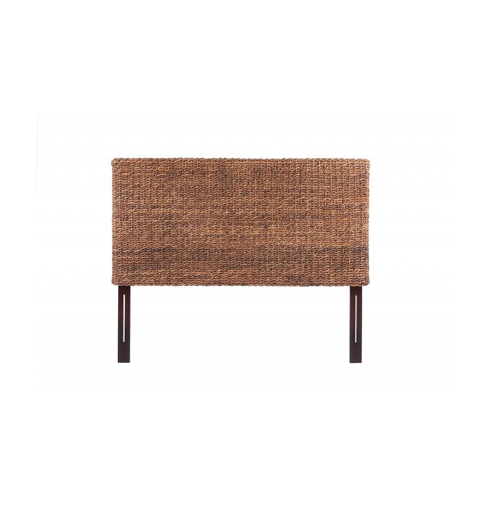 Woven Banana Leaf Headboard Straight Design for Modern Bedroom