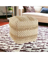 Woven Jute Ottoman for Extra Seating and Stylish Home Decor
