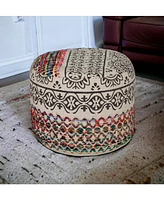 18" Multicolored Cotton Blend Ottoman