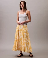 Calvin Klein Women's Chiffon Printed Midi Skirt