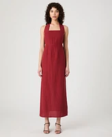 French Connection Women's Birdie Linen-Blend Halter-Neck Midi Dress