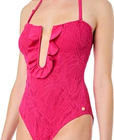 CeCe Women's La Vie A Mer Textured Bandeau One Piece Swimsuit