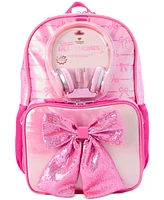 InMocean Big Girls Bow Backpack, Lunch Bag & Headphone Set