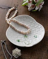 Belleek Pottery Shamrock Canape Plates, Set of 2