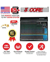 5 Core Audio Dj Mixer 20 Channel Sound Board Console w 24 Spx Effect 48V Phantom Power Mx 20CH Xu