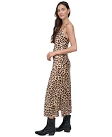 Dkny Jeans Women's Animal-Print Washed Satin Slipdress - L3Z