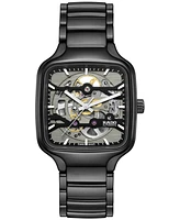 Rado Unisex Swiss Automatic True Square Black High Tech Ceramic Bracelet Watch 38mm