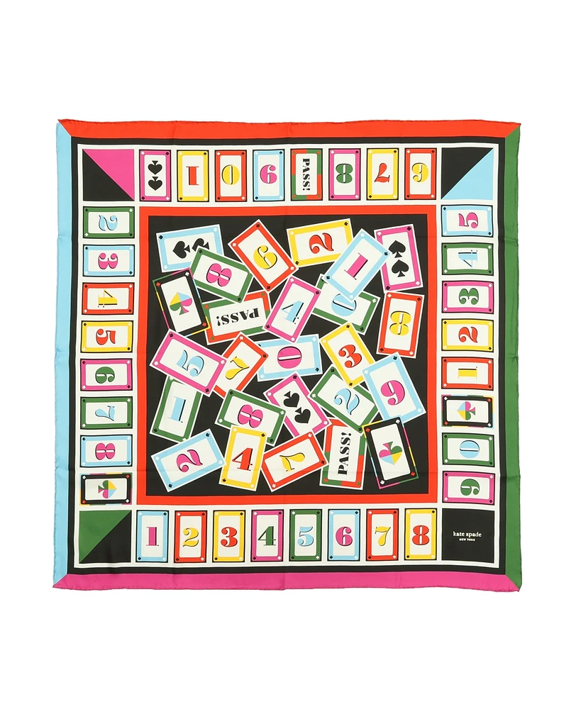 Kate Spade New York Women's Playing Cards Silk Square Scarf