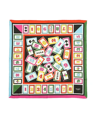 Kate Spade New York Women's Playing Cards Silk Square Scarf