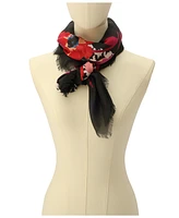 Kate Spade New York Women's Houndstooth Poppies Modal Square Scarf