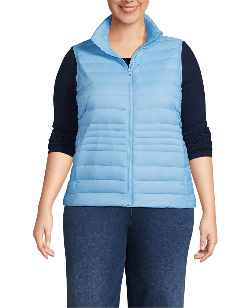Lands' End Plus Wanderweight Packable Down Vest