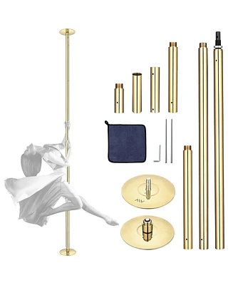 Yescom 11 Ft Gold Spinning Static Dancing Pole Kit w/ Extensions Fitness Dance Exercise