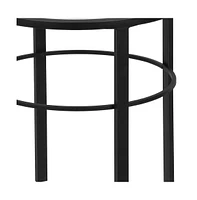 Glass Top Round End Table – Sturdy Steel Base for a Chic Industrial Look