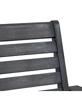 Patio Porch Swing with Slat Design, 2-Seater Hanging Bench with 8 Ft Chains