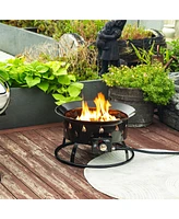Mini Fire Pit Outdoor Portable Fire Pit Steel Camping Fire Pit with Lava Rocks,Instant Ignition and Adjustment