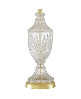 Traditional Glam Luxury Table Lamps 26.5" High Set of 2 Clear Glass Urn Brass Gold Metal White Cream Bell Shade Decor for Living Room Bedroom Hou