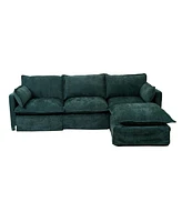 Modern L-Shaped Sectional Sofa with Ottoman