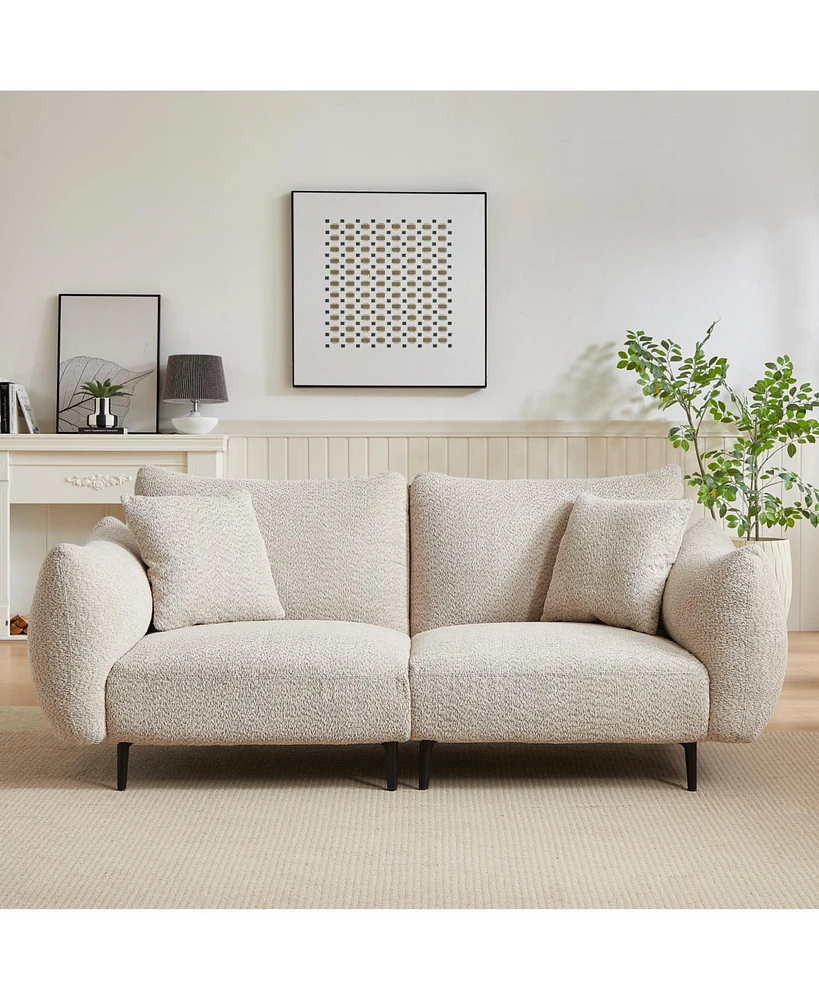 Chenille Loveseat Sofa - Grayish Brown
