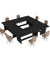 Tribesigns 6FT Conference Table Set of 4, 70.87" W x 31.5" D Rectangular Seminar for Meeting Room, Solid Executive Business Furniture