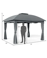 12 x 10 Feet Canopy Double Vented Heavy Duty Steel Gazebo