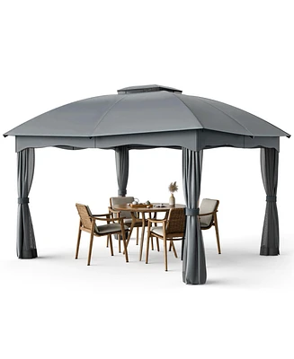 12 x 10 Feet Canopy Double Vented Heavy Duty Steel Gazebo