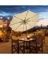10 Feet Outdoor Patio Umbrella with Bright Solar Led Lights