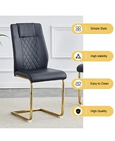 Pandora Stone Table & 6 Pu Chairs - Butterfly Legs