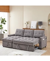 Reclining Pull-Out Sofa Bed w/ Usb & Storage