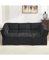 U-Shaped Modular Sectional Sofa with Reversible Chaise
