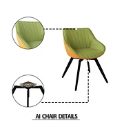 63" Cream Table & Green Chair Set (4)