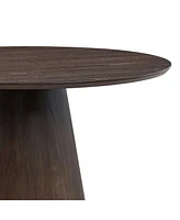 47" Round Dark Brown Dining Table - Modern Style
