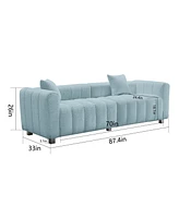 Premium Velvet Sofa 3-Seater Loveseat with Metal Legs