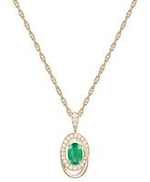 Ruby (5/8 ct. t.w.) & Diamond (1/8 Oval Swirl 18" Pendant Necklace 14k Gold (Also Emerald Sapphire)