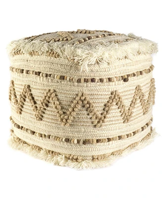 Cotton Blend Ottoman for Living Room Bedroom or Lounge Area Seating