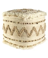 Cotton Blend Ottoman for Living Room Bedroom or Lounge Area Seating