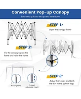 10 x 10 Feet Outdoor Pop-up Patio Canopy for Beach and Camp-White