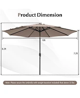 10 Feet Outdoor Patio Umbrella with Tilt Adjustment and Crank