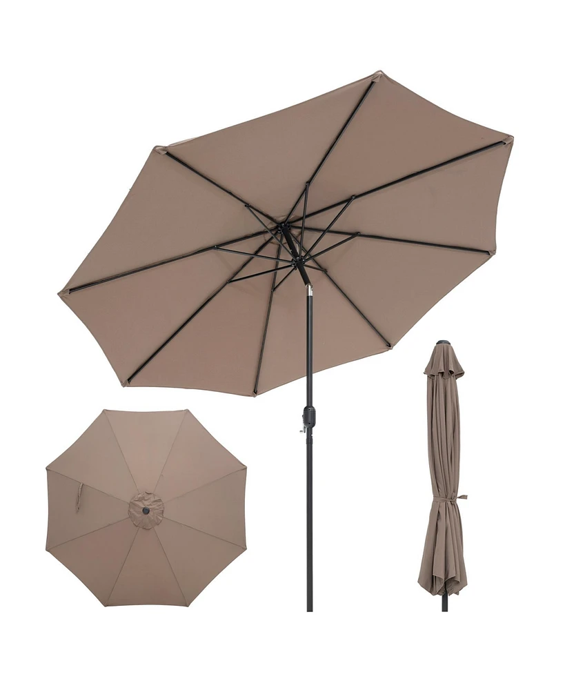 10 Feet Outdoor Patio Umbrella with Tilt Adjustment and Crank