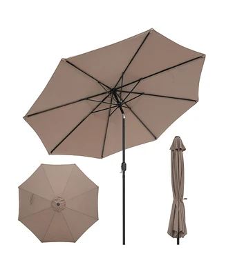 10 Feet Outdoor Patio Umbrella with Tilt Adjustment and Crank