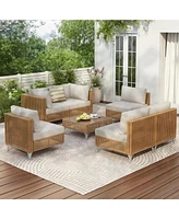 Wicker Patio Set, Cushions & Table