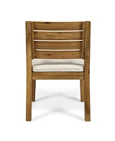 Acacia Wood Expandable Dining Set with Cushions